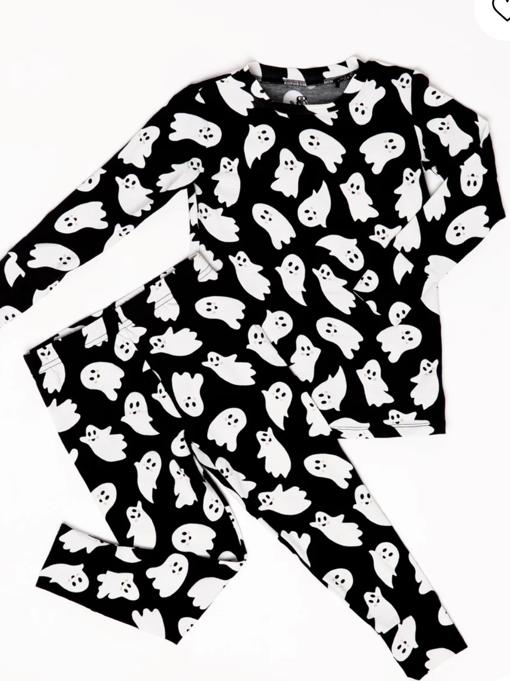 NWT bums & roses Halloween ghost pajama set size 2 2t unisex
